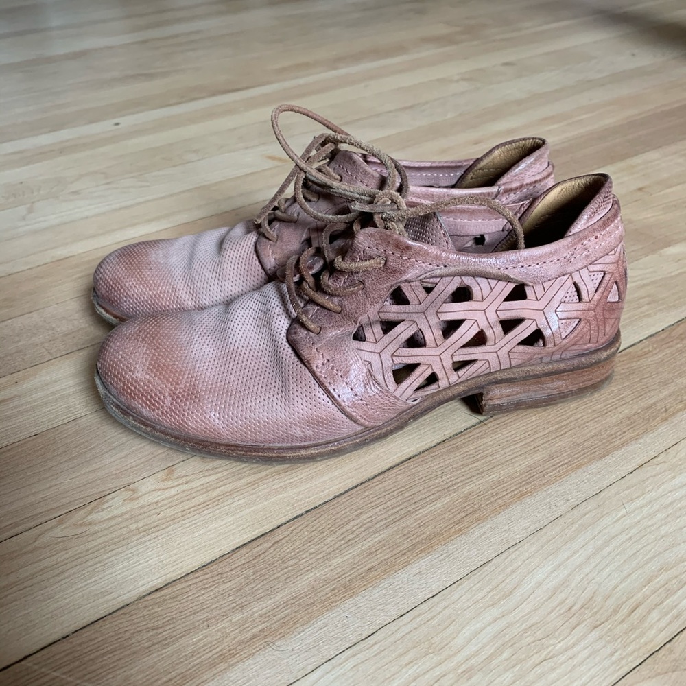 A.S.98 leather cut out Oxford shoe